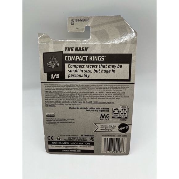 Hot Wheels 2022 The Nash HW Compact Kings Silver Car - Picture 3 of 3